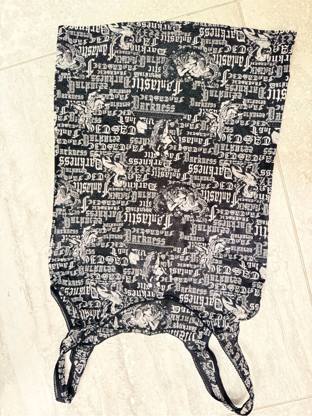 Black & White Graphic semi sheer top